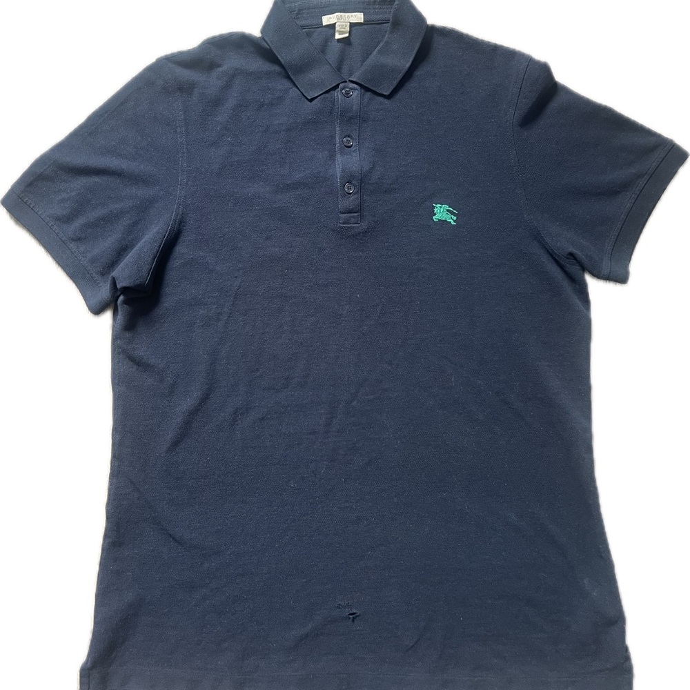Burberry Blue Polo Shirt Classic Design